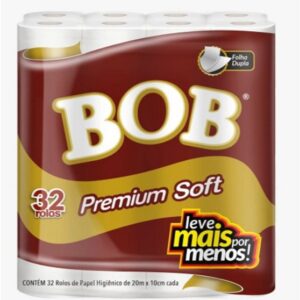 PAPEL HIGIENICO HOJA DOBLE BOB PREMIUM SOFT 32 x 20 metros