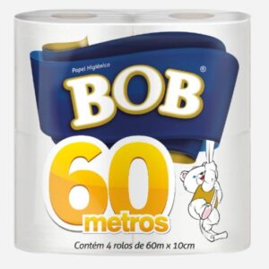 PAPEL HIGIENICO HOJA SIMPLE BOB 4 x 60 metros. Pack por 10 unidades