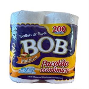 ROLLO DE COCINA HOJA DOBLE BOB 2 x 100 Hojas. Pack por 10 unidades