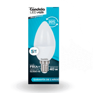 FOCO LED 5W VELA FRIA CANDELA x 10 unidades