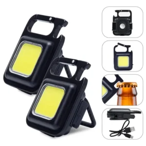 Llavero RECARGABLE USB Linterna Led Mini Clip 500 mAh c/imán y destapador