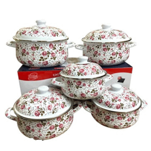 CACEROLA ENLOZADA SET X5 18/20/22/24/26CM FLOR