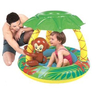 PILETA INFLABLE CON TECHO PALMERA Y MONO