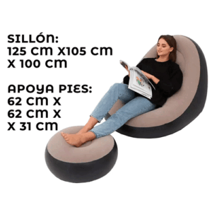 SILLON INFLABLE CON POSAPIES MOD 81001