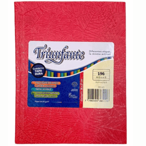 CUADERNO TAPA DURA ARAÑA 196 Hojas ROJO TRIUNFANTE