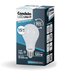 FOCO LED 15W CANDELA FRÍA x 10 unidades