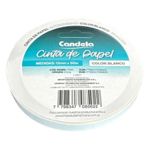CINTA DE PAPEL CANDELA 12mm x 50 m x 5 unidades