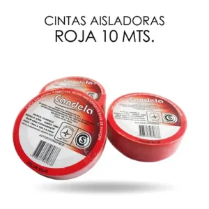 CINTA AISLADORA CANDELA ROJA 10m x 10 unidades