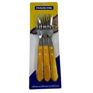 TENEDOR X6 MANGO MADERA