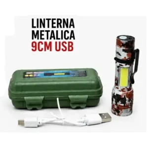 LINTERNA METALICA 9CM USB MTK12017